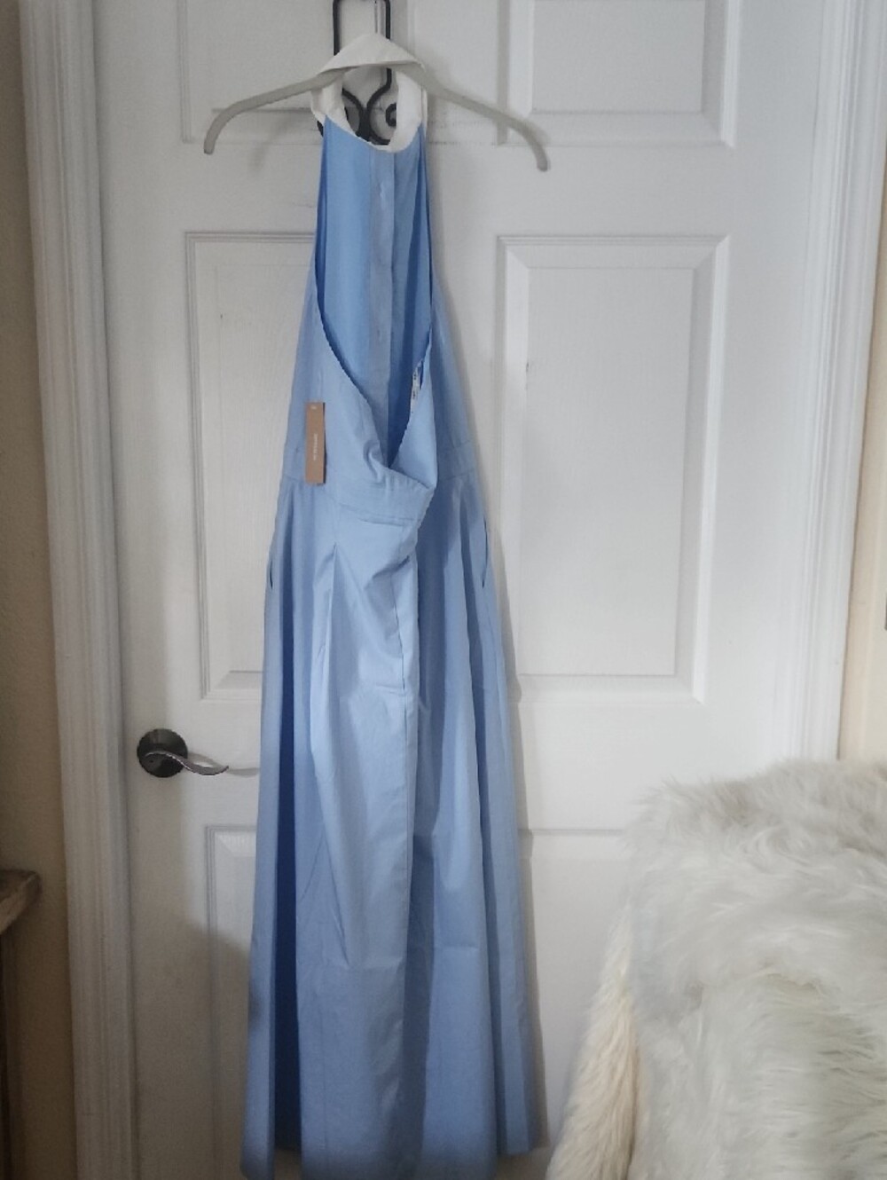 Sloane Cotton Button-Up Halter Dress NEW - Picture 6 of 12